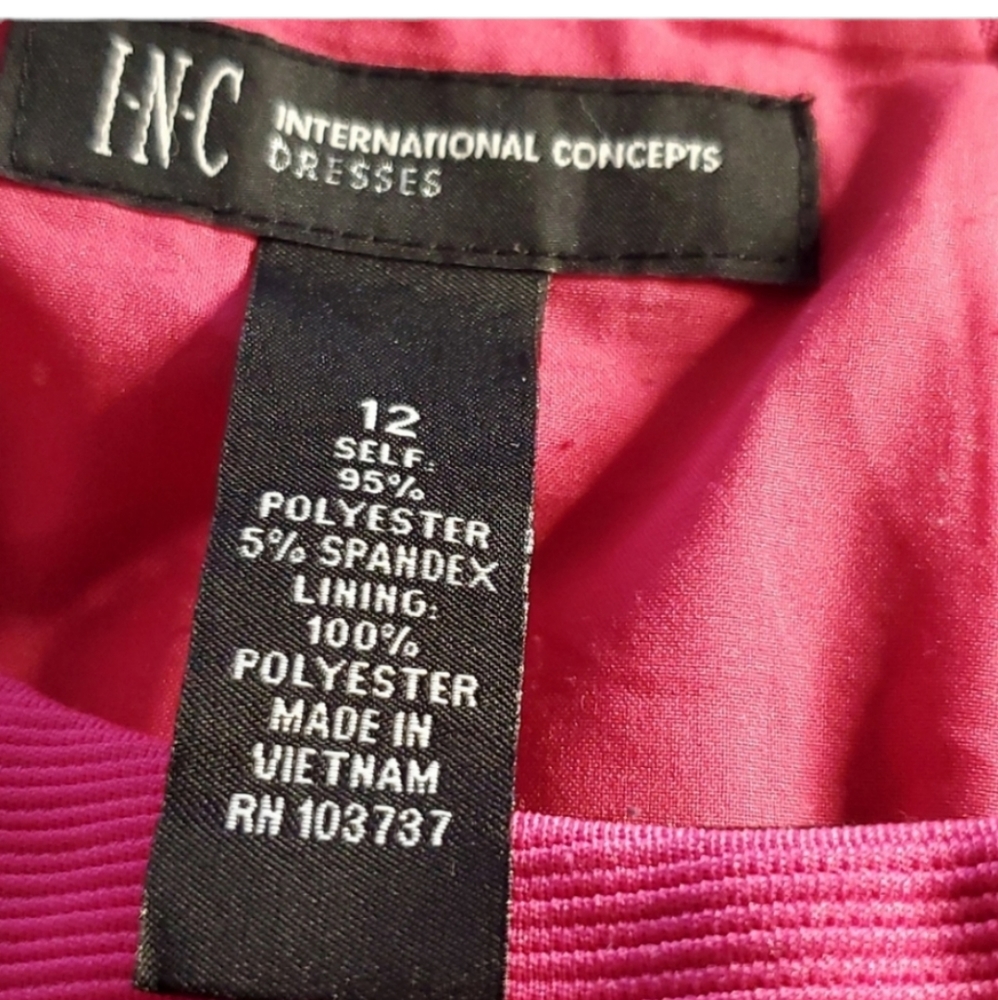 💕INC Fuchsia Keyhole and Sleeveless Dress💕Size 12 - Picture 3 of 3